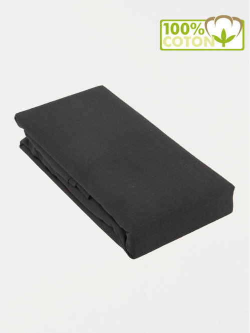 Drap housse jersey noir 140 x 190 cm