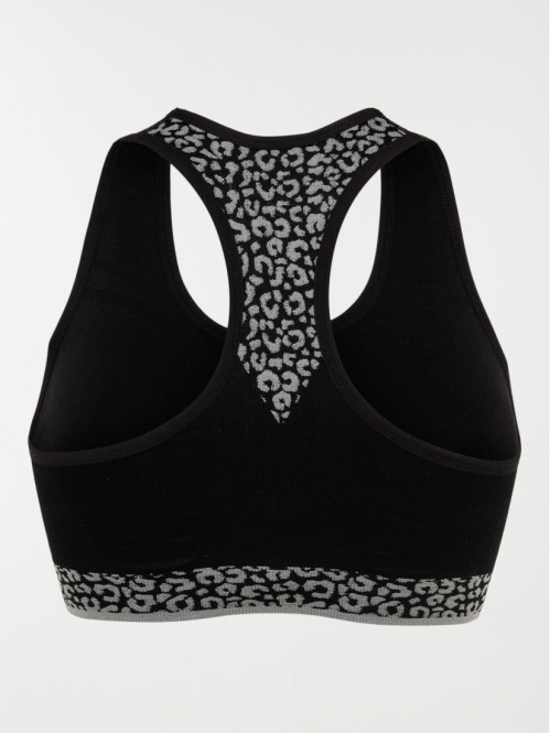 Brassière de sport noire léopard femme Brassière de sport noire léopard femme