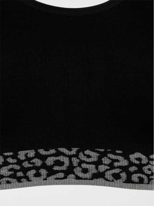 Brassière de sport noire léopard femme Brassière de sport noire léopard femme