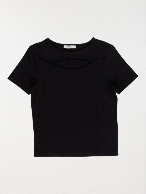 T-shirt découpe fantaisie fille (XXS-M)