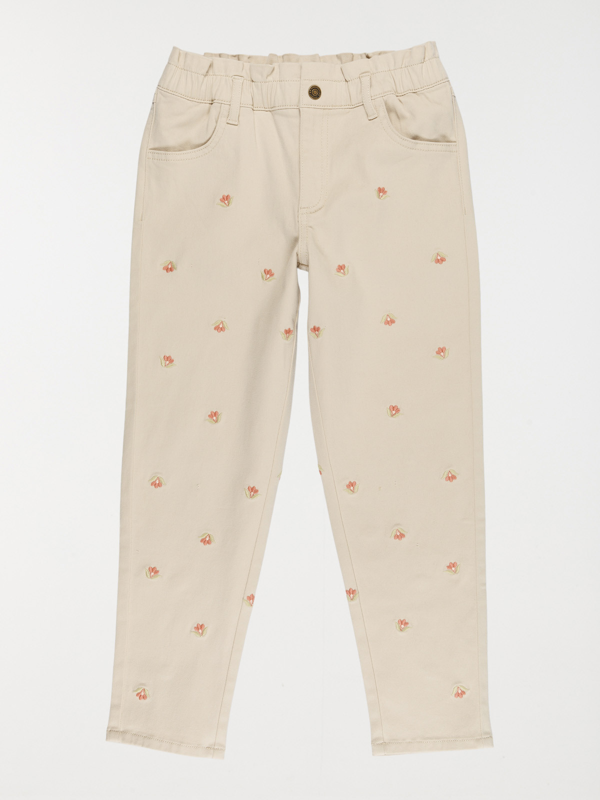 Pantalon fleurs brodées fille (3-12A)