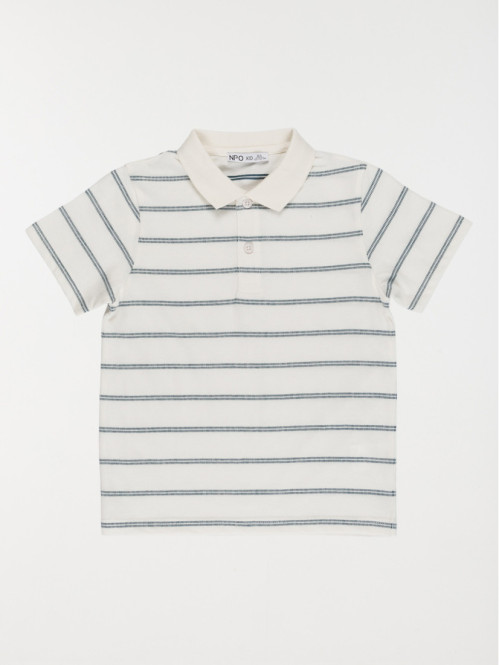 Polo écru rayé garçon (3-12A)