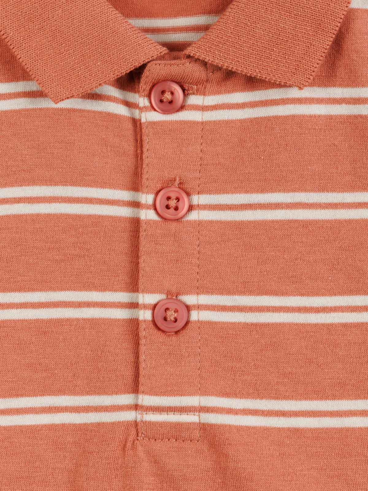 Polo rayé garçon rose sauvage (3-36M) Polo rayé garçon rose sauvage (3-36M)