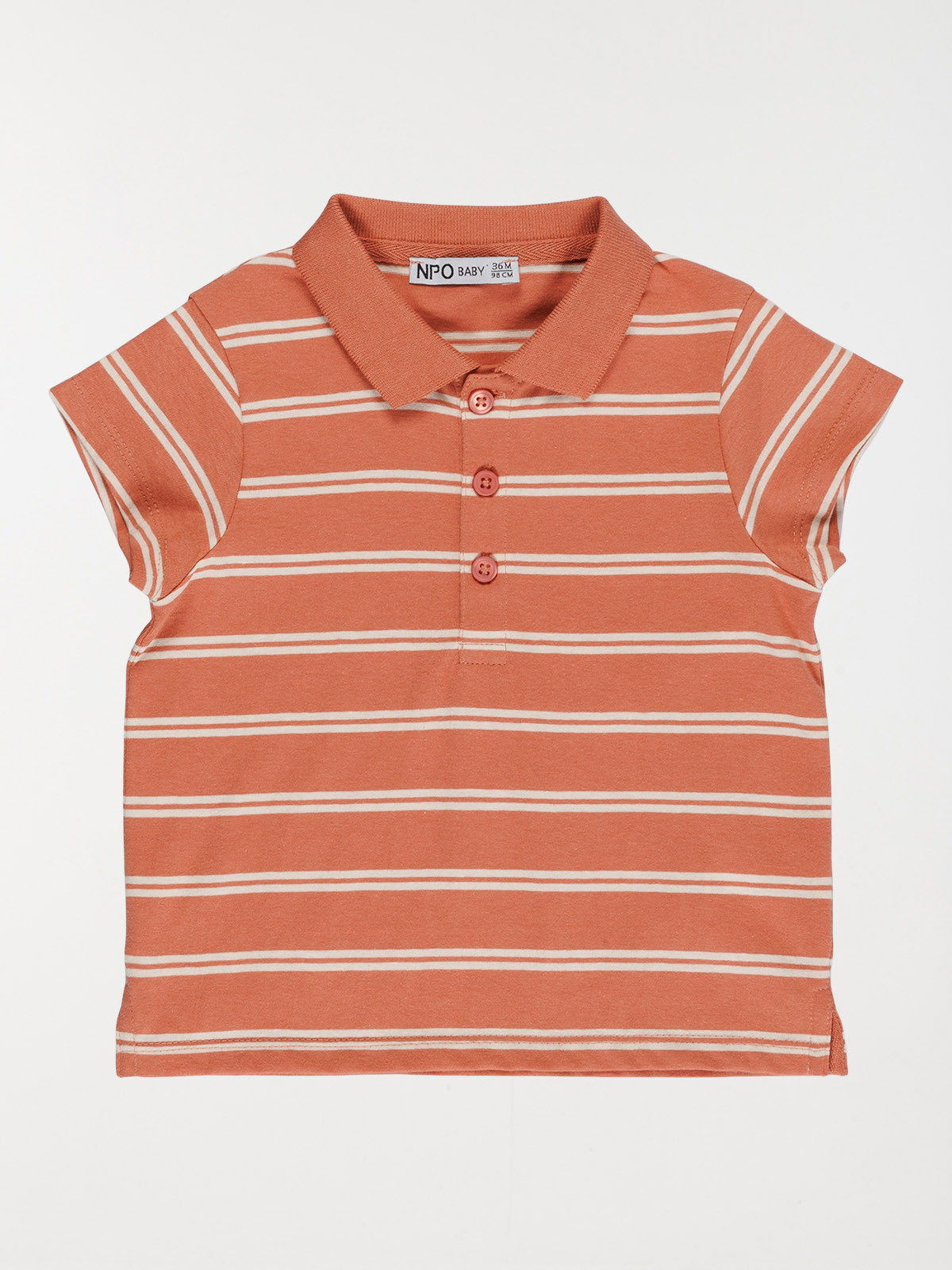 Polo rayé garçon rose sauvage (3-36M)