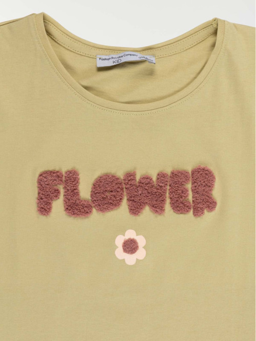 T-shirt court flower fille...
