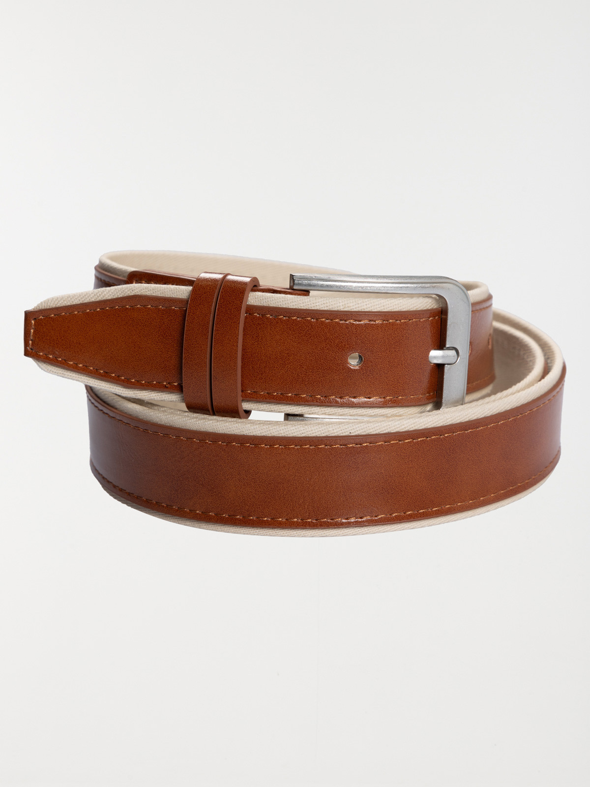 Ceinture homme bi-matière marron