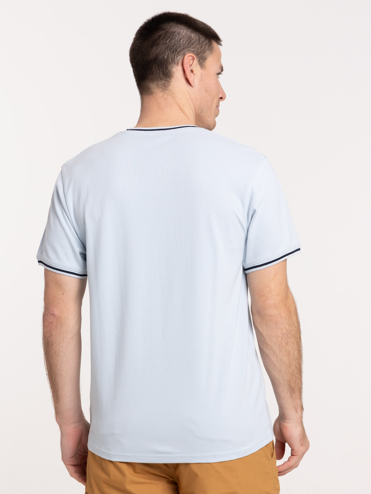 T-shirt denim col rond homme