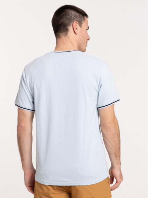 T-shirt denim col rond homme