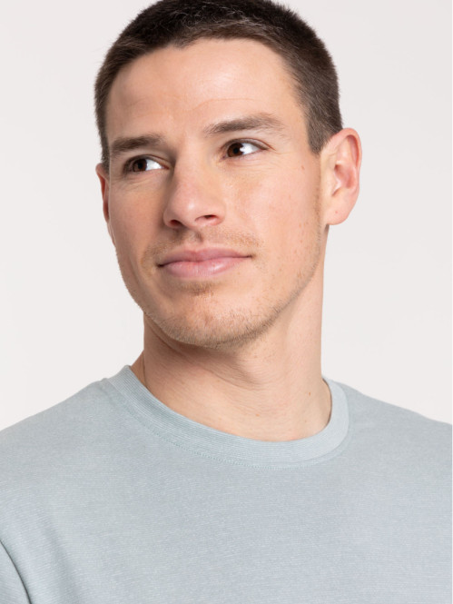 T-shirt bleu argenté homme