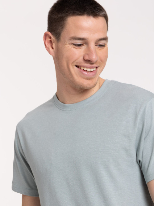 T-shirt bleu argenté homme