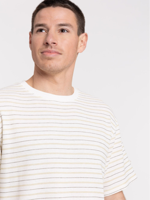 T-shirt écru col rond homme