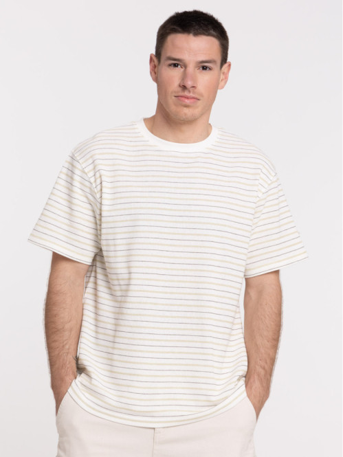 T-shirt écru col rond homme