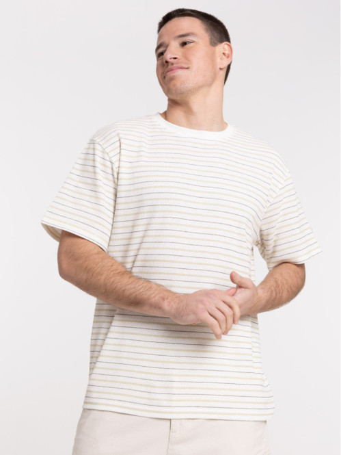 T-shirt écru col rond homme