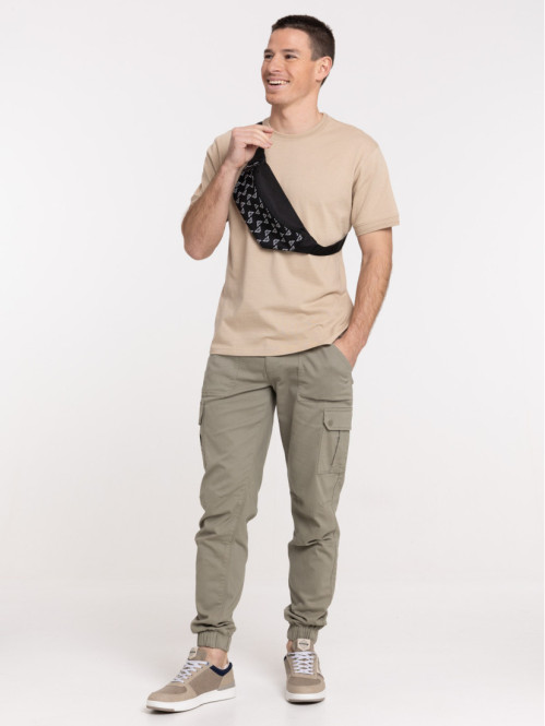T-shirt sable col rond homme