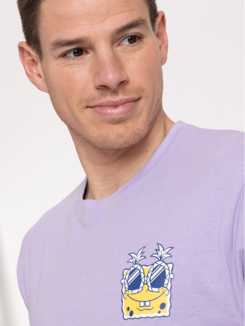 Tee-shirt BOB l'éponge violet homme