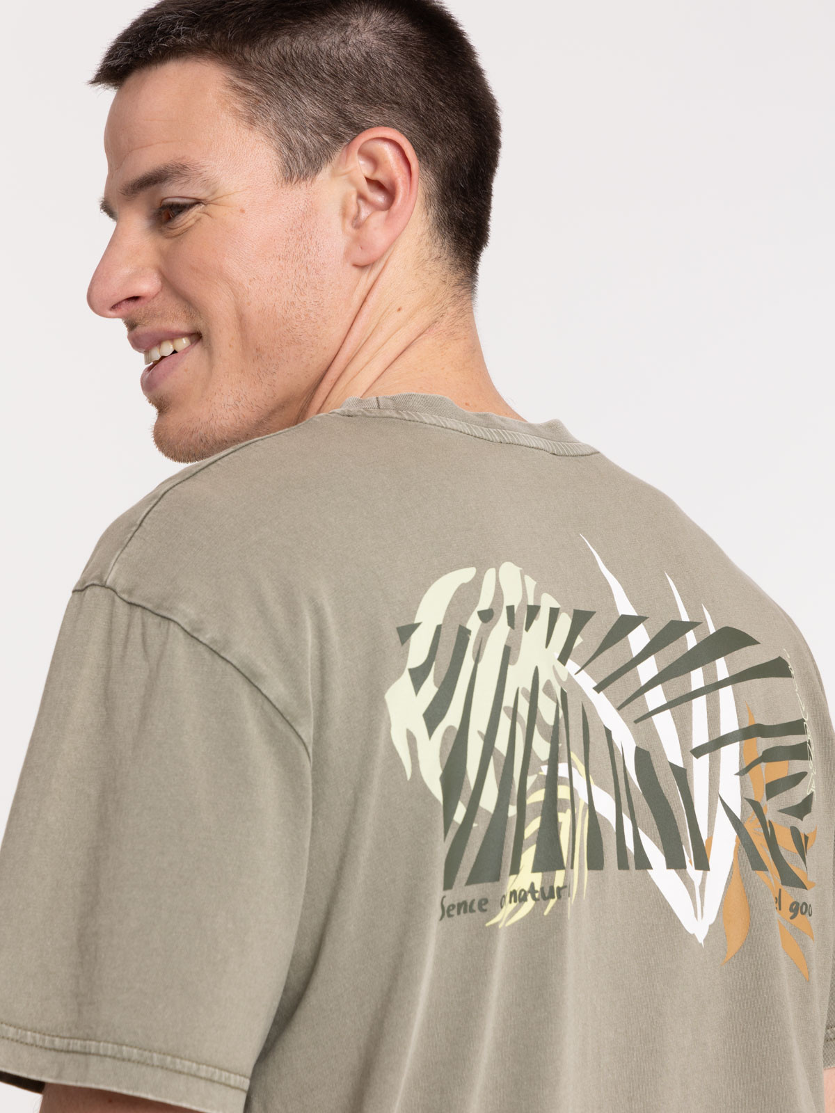 T-shirt imprimé dos tilleul homme
