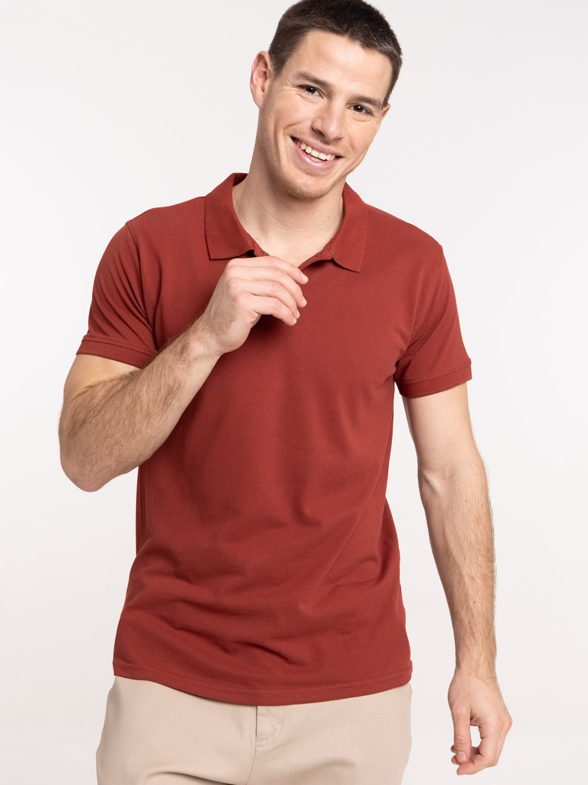 Polo coloris rougie homme
