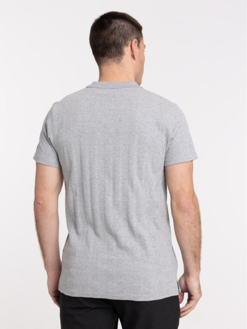 Polo cotelé homme gris chiné