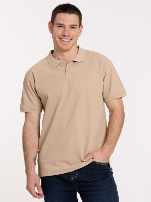 Polo côtelé coloris sable homme