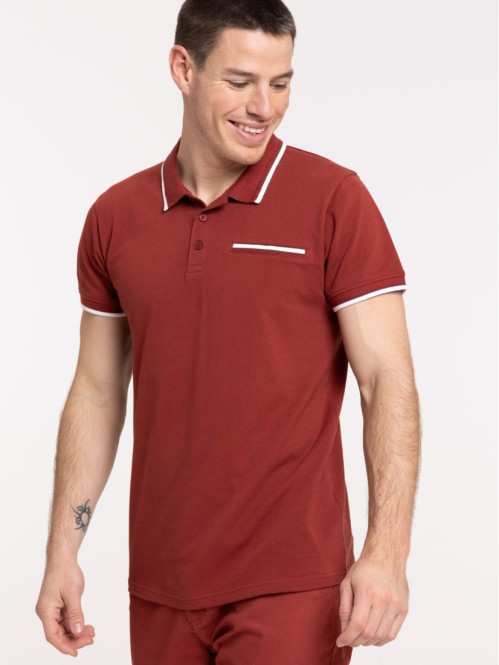 Polo coloris rougie homme