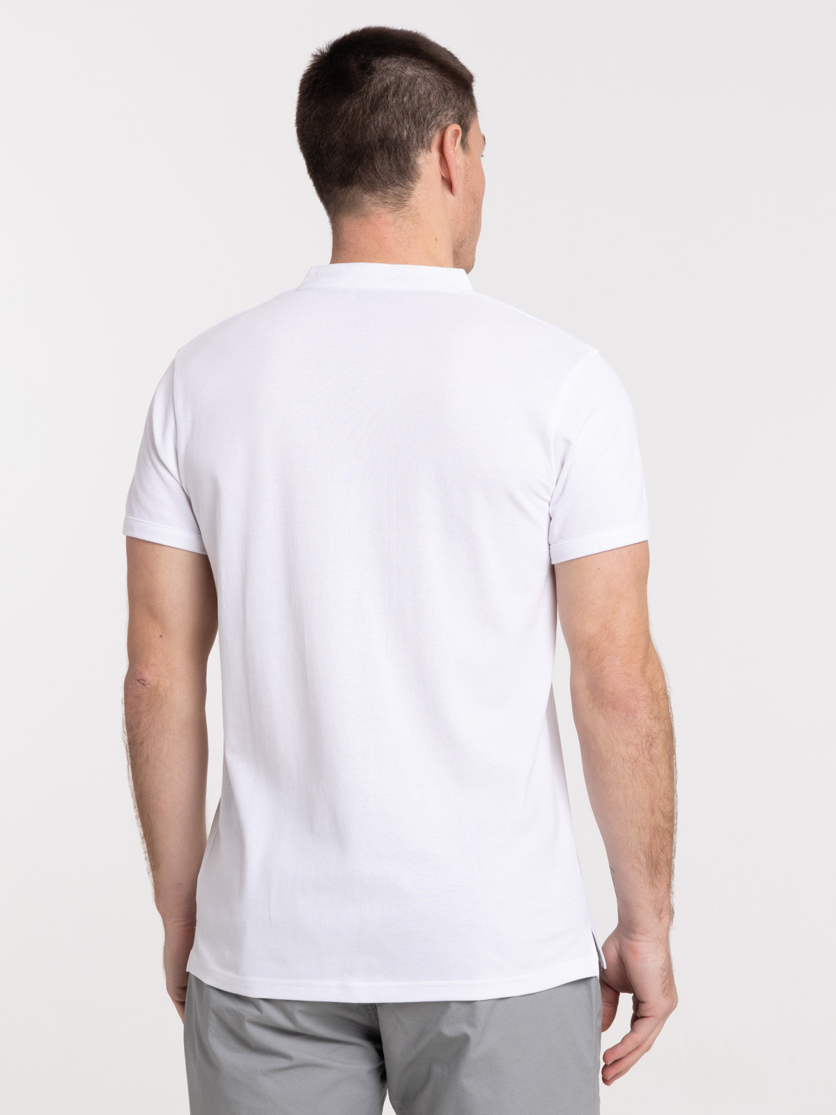 Polo col mao blanc homme