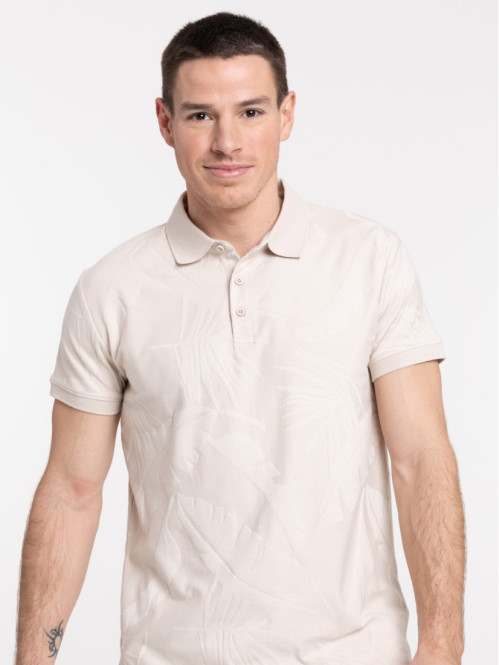 Polo coloris beige clair homme