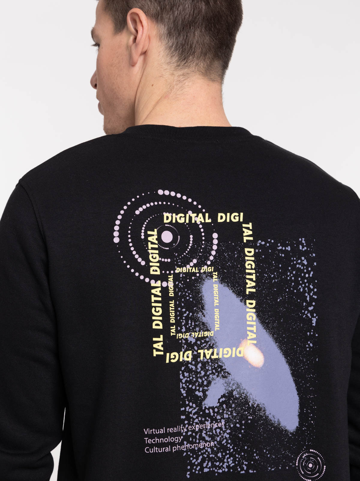 Sweat noir motif devant et dos homme