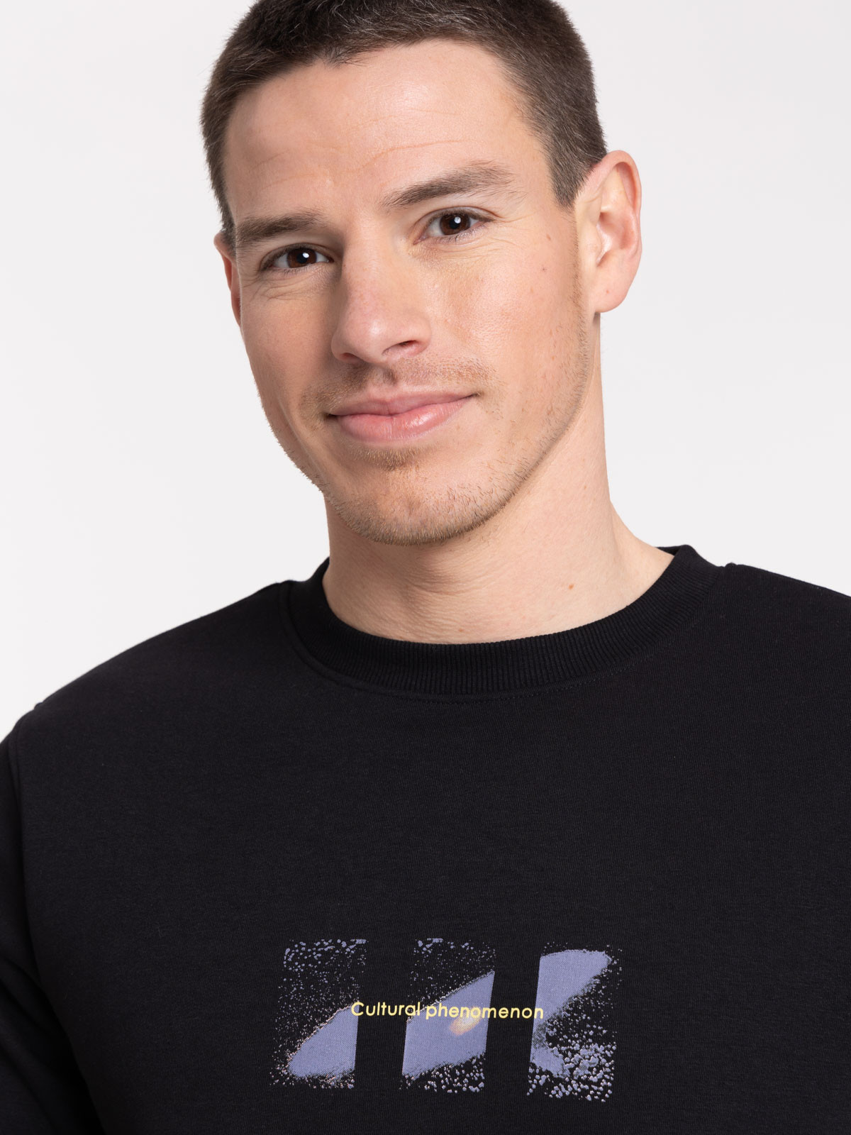 Sweat noir motif devant et dos homme