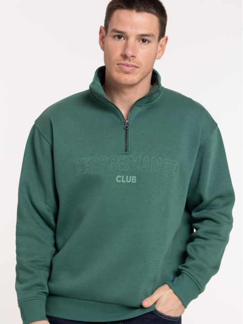 Sweat col montant zippé homme