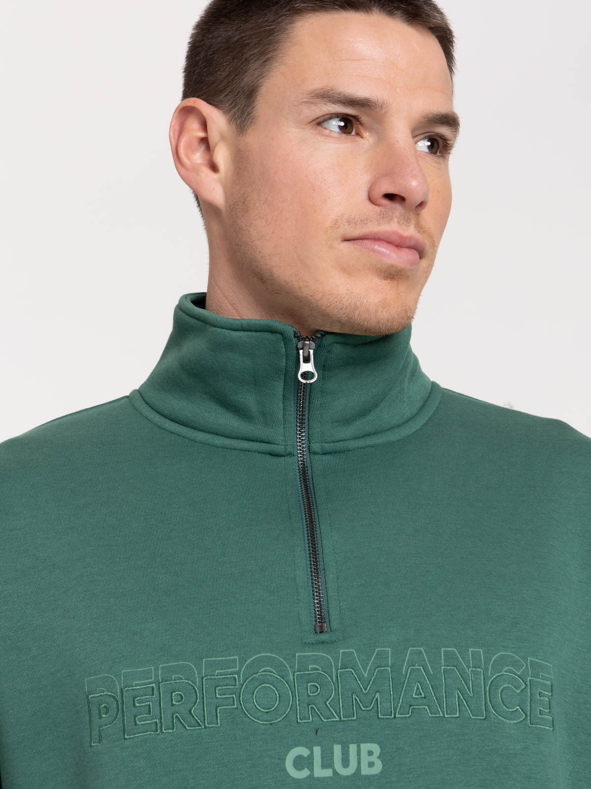 Sweat col montant zippé homme