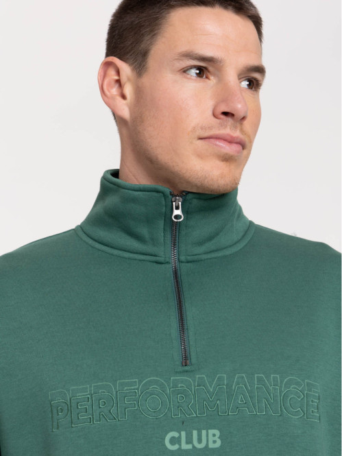 Sweat col montant zippé homme