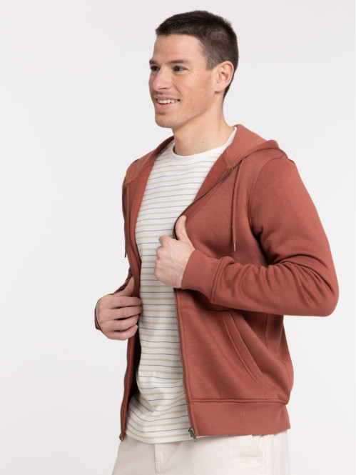 Sweat à capuche homme rougie foncé