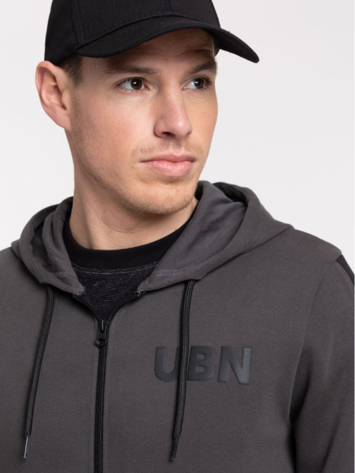 Sweat à capuche gris anthracite homme