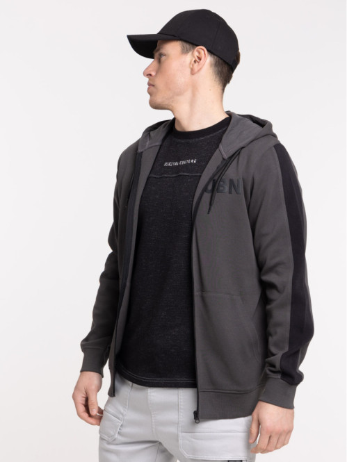 Sweat à capuche gris anthracite homme