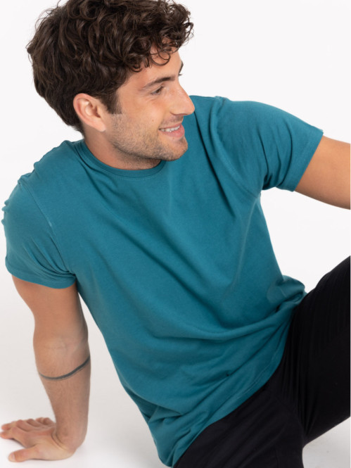 T-shirt col rond bleu cascade homme