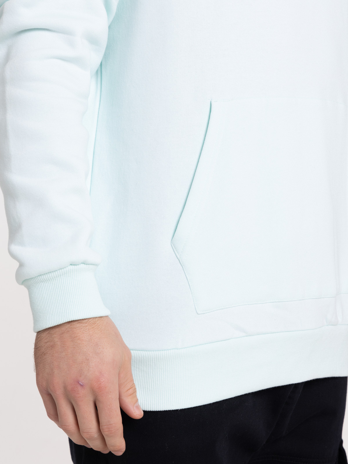 Sweat à capuche cyan homme