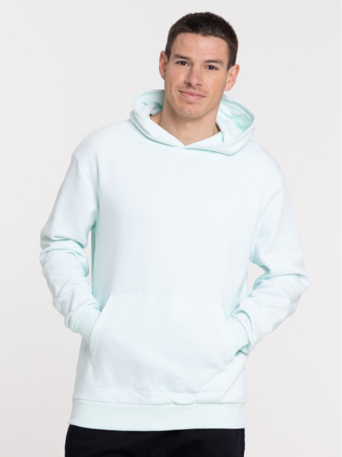 Sweat à capuche cyan homme