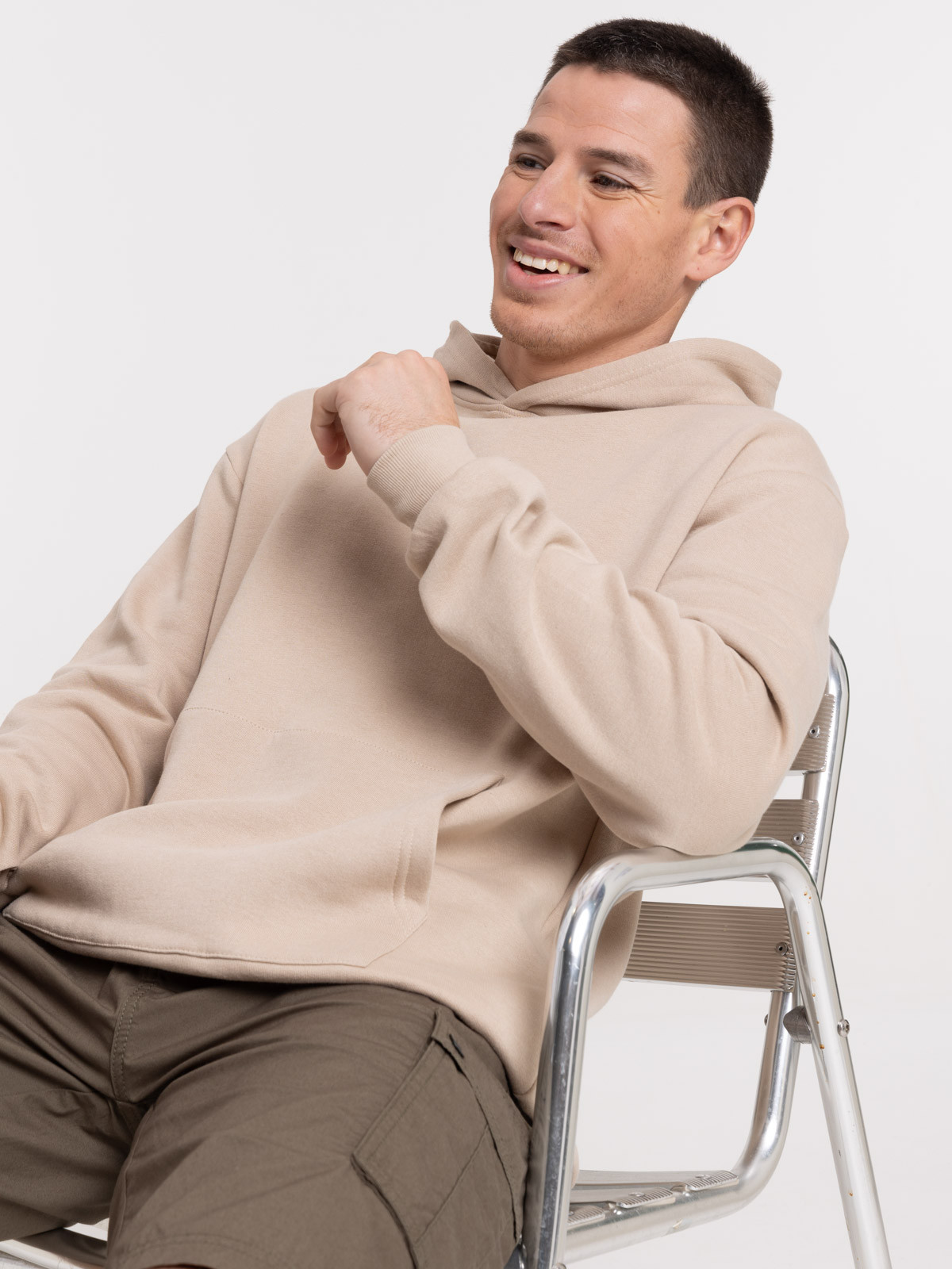 Sweat à capuche sable homme