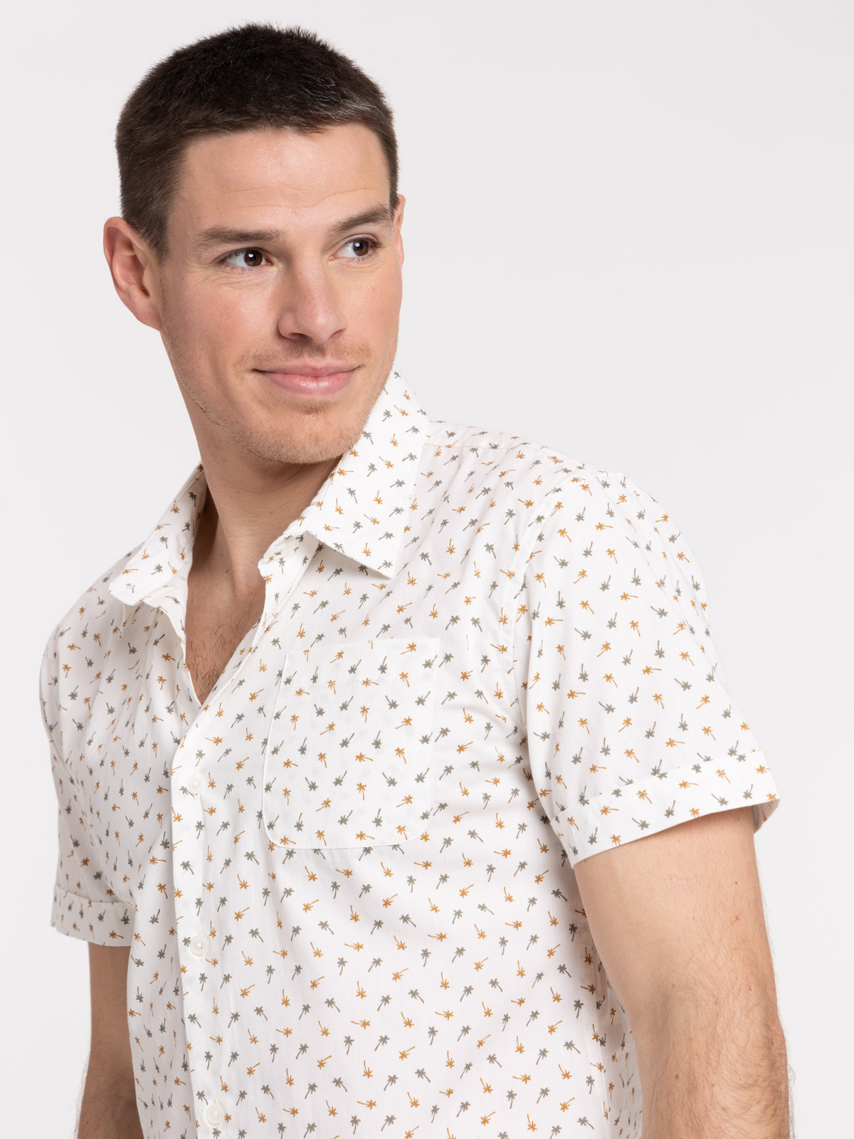 Chemisette motifs palmiers homme Chemisette motifs palmiers homme