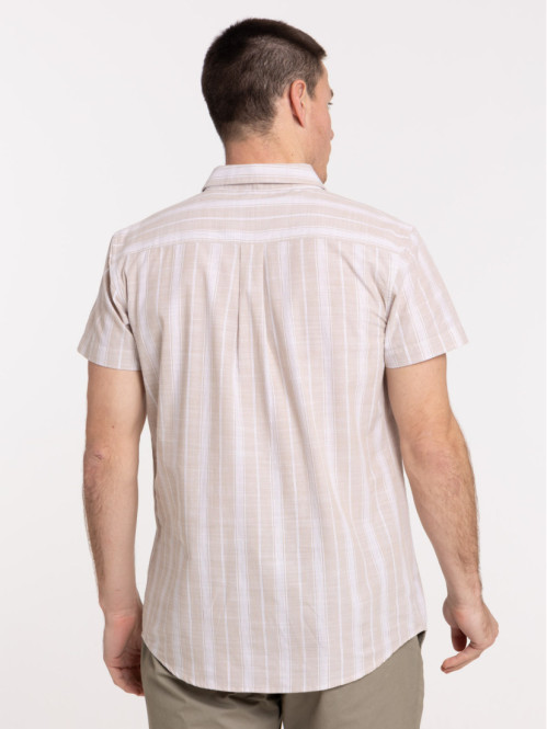 Chemisette sable rayée homme