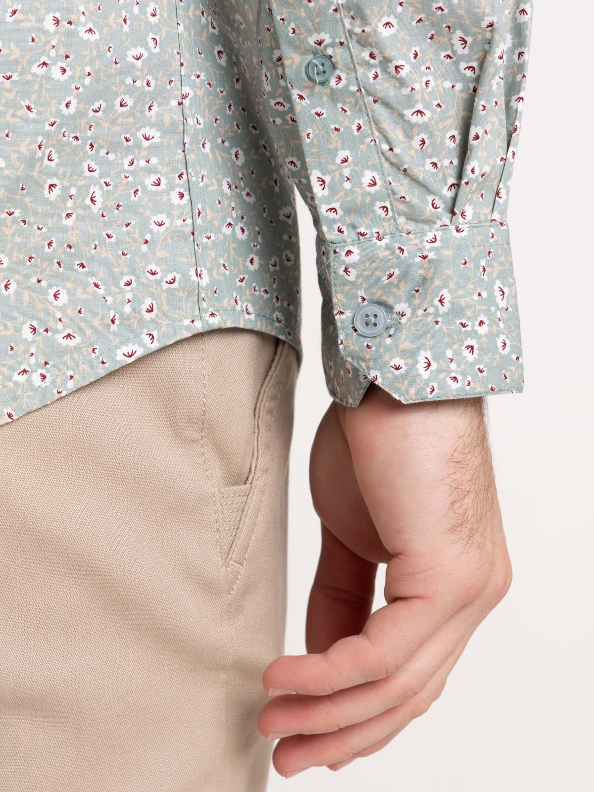 Chemise écru fleurie homme Chemise écru fleurie homme