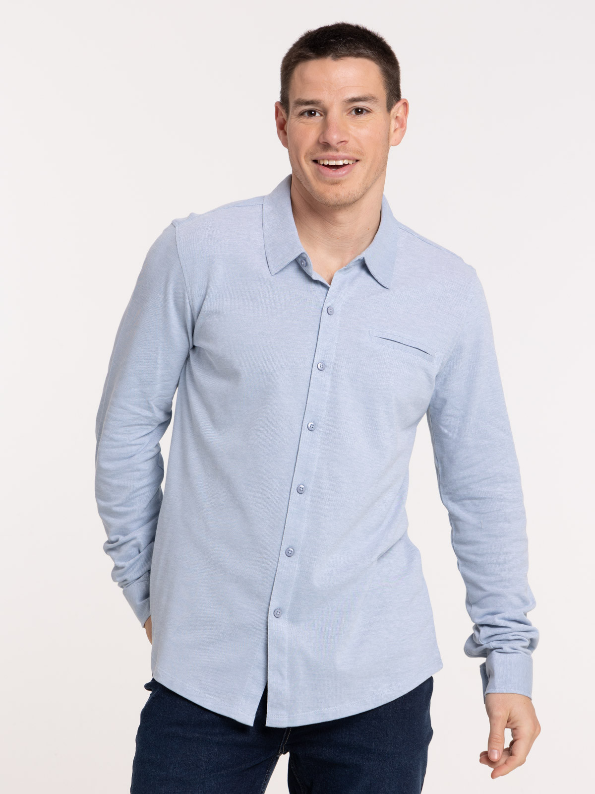 Chemise coton manches longues homme