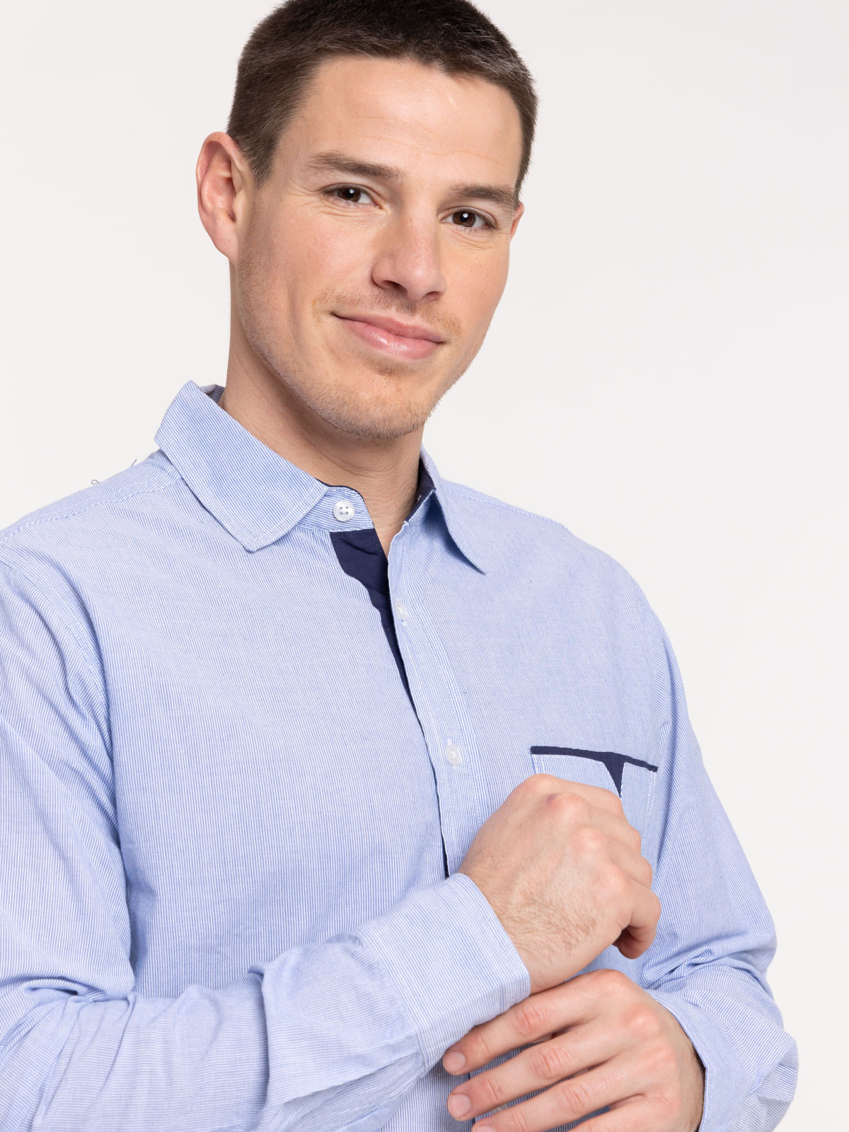 Chemise coton manches longues homme