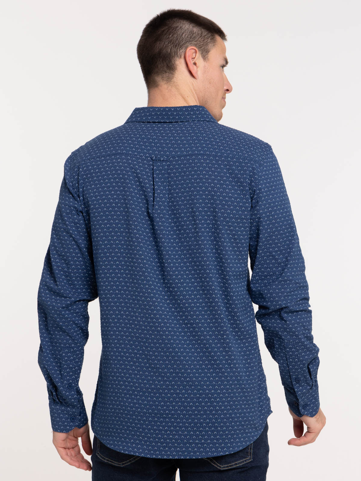 Chemise homme imprimée marine navy