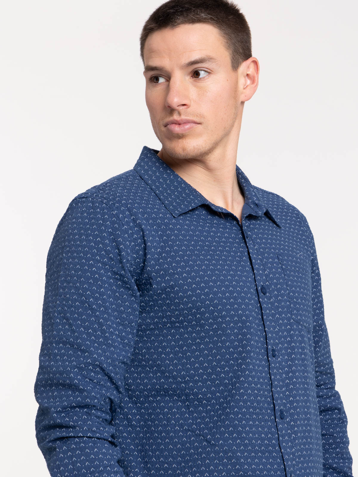 Chemise homme imprimée marine navy