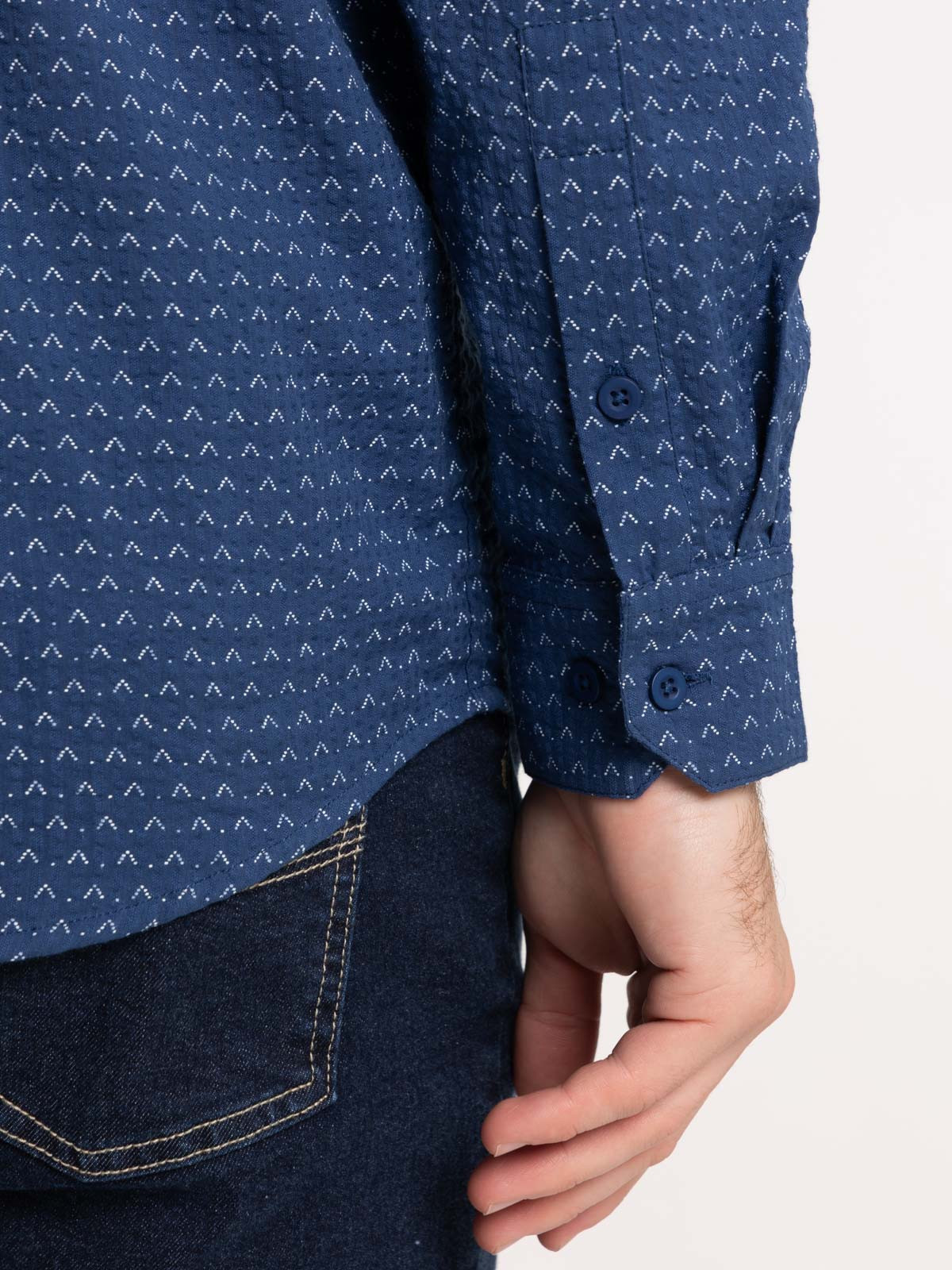 Chemise homme imprimée marine navy