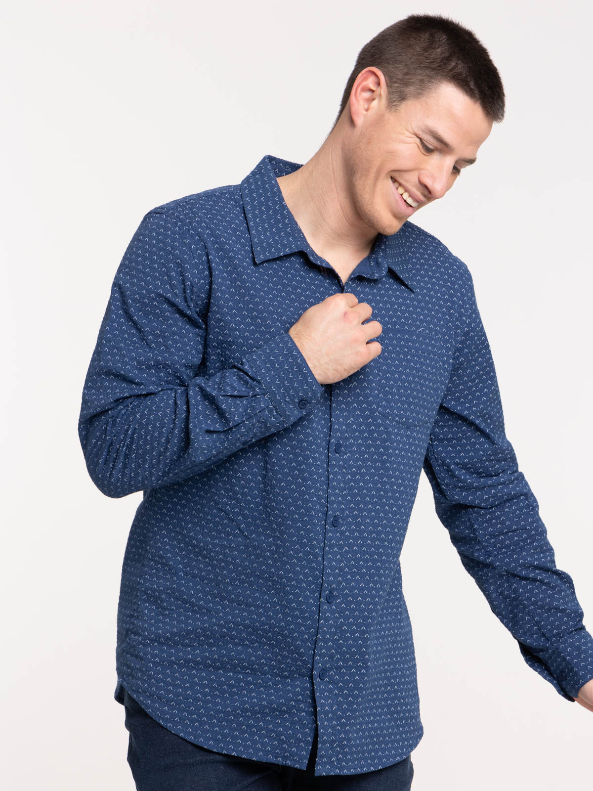 Chemise homme imprimée marine navy