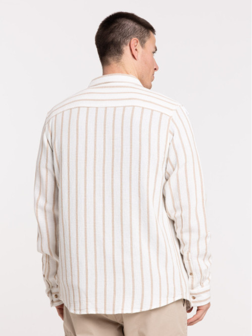 Chemise rayée écru homme