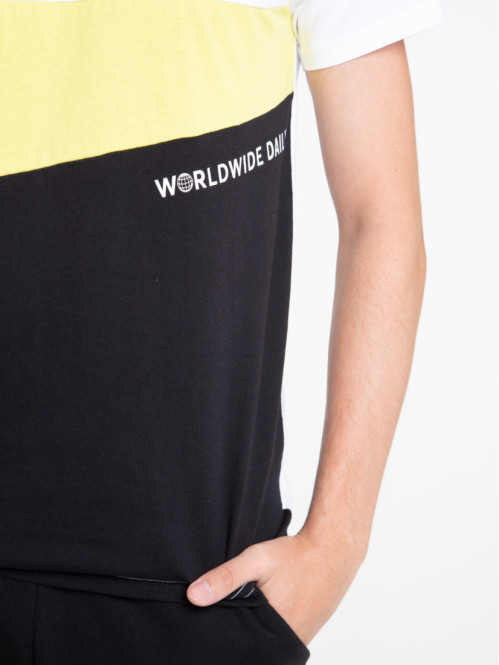 T-shirt tricolore 100% coton homme