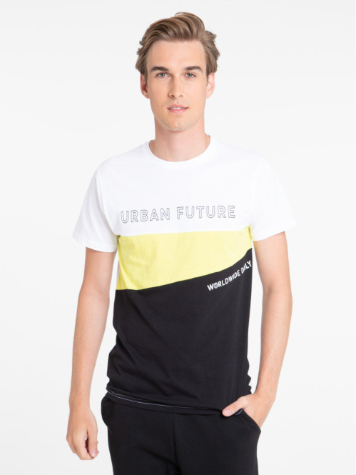 T-shirt tricolore 100% coton homme